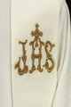 Stuła kapłańska ecru z haftem IHS - KST/157/05/01 - HAF KST/157/05/01 - Dewocjonalia P.H. Jakóbczak - Katolicki sklep liturgiczny i hurtownia