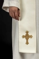 Stuła kapłańska ecru z haftem IHS - KST/157/05/01 - HAF KST/157/05/01 - Dewocjonalia P.H. Jakóbczak - Katolicki sklep liturgiczny i hurtownia