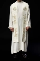 Stuła liturgiczna ecru z haftem IHS - KST/413/05/01 - HAF KST/413/05/01 - Dewocjonalia P.H. Jakóbczak - Katolicki sklep liturgiczny i hurtownia