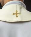 Stuła liturgiczna ecru z haftem IHS - KST/413/05/01 - HAF KST/413/05/01 - Dewocjonalia P.H. Jakóbczak - Katolicki sklep liturgiczny i hurtownia