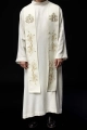 Stuła liturgiczna ecru z haftem IHS - KST/413/05/01 - HAF KST/413/05/01 - Dewocjonalia P.H. Jakóbczak - Katolicki sklep liturgiczny i hurtownia
