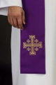 Stuła liturgiczna fioletowa z haftem krzyża - KST/046/03/01 - HAF KST/046/03/01 - Dewocjonalia P.H. Jakóbczak - Katolicki sklep liturgiczny i hurtownia