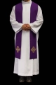 Stuła liturgiczna fioletowa z haftem krzyża - KST/046/03/01 - HAF KST/046/03/01 - Dewocjonalia P.H. Jakóbczak - Katolicki sklep liturgiczny i hurtownia