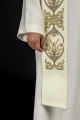 Stuła liturgiczna ecru z haftem IHS - KST/042/05/01 - HAF KST/042/05/01 - Dewocjonalia P.H. Jakóbczak - Katolicki sklep liturgiczny i hurtownia
