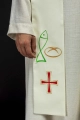 Stuła liturgiczna ecru z haftem krzyża - KST/007/05/12 - HAF KST/007/05/12 - Dewocjonalia P.H. Jakóbczak - Katolicki sklep liturgiczny i hurtownia