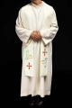 Stuła liturgiczna ecru z haftem krzyża - KST/007/05/12 - HAF KST/007/05/12 - Dewocjonalia P.H. Jakóbczak - Katolicki sklep liturgiczny i hurtownia