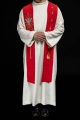 Stuła liturgiczna czerwona z dekoracyjnym haftem - KST/030/02/01 - HAF KST/030/02/01 - Dewocjonalia P.H. Jakóbczak - Katolicki sklep liturgiczny i hurtownia