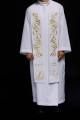 Stuła liturgiczna biała z dekoracyjnym haftem - KST/412/04/01 - HAF KST/412/04/01 - Dewocjonalia P.H. Jakóbczak - Katolicki sklep liturgiczny i hurtownia