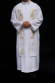Stuła liturgiczna biała z dekoracyjnym haftem - KST/412/04/01 - HAF KST/412/04/01 - Dewocjonalia P.H. Jakóbczak - Katolicki sklep liturgiczny i hurtownia