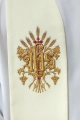 Stuła kapłańska ecru z haftem IHS - KST/159/05/01 - HAF KST/159/05/01 - Dewocjonalia P.H. Jakóbczak - Katolicki sklep liturgiczny i hurtownia