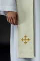 Stuła kapłańska ecru z haftem IHS - KST/159/05/01 - HAF KST/159/05/01 - Dewocjonalia P.H. Jakóbczak - Katolicki sklep liturgiczny i hurtownia