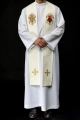 Stuła kapłańska ecru z haftem IHS - KST/159/05/01 - HAF KST/159/05/01 - Dewocjonalia P.H. Jakóbczak - Katolicki sklep liturgiczny i hurtownia