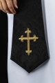 Stuła kapłańska czarna z haftem krzyża - KST/638/07/11 - HAF KST/638/07/11 - Dewocjonalia P.H. Jakóbczak - Katolicki sklep liturgiczny i hurtownia