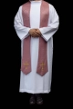 Stuła kapłańska różowa z haftem krzyża - KST/638/08/11 - HAF KST/638/08/11 - Dewocjonalia P.H. Jakóbczak - Katolicki sklep liturgiczny i hurtownia