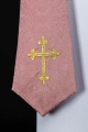 Stuła kapłańska różowa z haftem krzyża - KST/638/08/11 - HAF KST/638/08/11 - Dewocjonalia P.H. Jakóbczak - Katolicki sklep liturgiczny i hurtownia