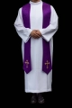Stuła kapłańska fioletowa z haftem krzyża - KST/638/03/11 - HAF KST/638/03/11 - Dewocjonalia P.H. Jakóbczak - Katolicki sklep liturgiczny i hurtownia