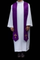 Stuła kapłańska fioletowa z haftem krzyża - KST/638/03/11 - HAF KST/638/03/11 - Dewocjonalia P.H. Jakóbczak - Katolicki sklep liturgiczny i hurtownia