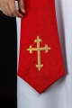 Stuła kapłańska czerwona z haftem krzyża - KST/638/02/11 - HAF KST/638/02/11 - Dewocjonalia P.H. Jakóbczak - Katolicki sklep liturgiczny i hurtownia