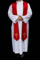 Stuła kapłańska czerwona z haftem krzyża - KST/638/02/11 - HAF KST/638/02/11 - Dewocjonalia P.H. Jakóbczak - Katolicki sklep liturgiczny i hurtownia
