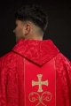 Czerwony ornat liturgiczny z haftowanym pasem - KOR/148/02/01 - HAF KOR/148/02/01 - Dewocjonalia P.H. Jakóbczak - Katolicki sklep liturgiczny i hurtownia