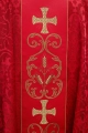Czerwony ornat liturgiczny z haftowanym pasem - KOR/148/02/01 - HAF KOR/148/02/01 - Dewocjonalia P.H. Jakóbczak - Katolicki sklep liturgiczny i hurtownia