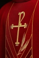 Czerwony ornat z haftowaną taśmą PAX - LE/7050/02 - HAF LE/7050/02 - Dewocjonalia P.H. Jakóbczak - Katolicki sklep liturgiczny i hurtownia