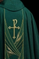 Zielony ornat z haftowanym pasem PAX - LE/7050/01 - HAF LE/7050/01 - Dewocjonalia P.H. Jakóbczak - Katolicki sklep liturgiczny i hurtownia