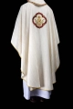 Ornat ecru z haftem Najświętszego Serca Jezusa i kielicha eucharystycznego - LE/7076/05 - HAF LE/7076/05 - Dewocjonalia P.H. Jakóbczak - Katolicki sklep liturgiczny i hurtownia