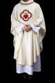 Ornat ecru z haftem Najświętszego Serca Jezusa i kielicha eucharystycznego - LE/7076/05 - HAF LE/7076/05 - Dewocjonalia P.H. Jakóbczak - Katolicki sklep liturgiczny i hurtownia