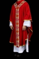 Ornat czerwony z haftowanym pasem ozdobnym - LE/7042/02 - HAF LE/7042/02 - Dewocjonalia P.H. Jakóbczak - Katolicki sklep liturgiczny i hurtownia