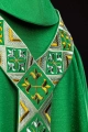 Zielony ornat z haftowanym pasem ozdobnym - LE/7042/01 - HAF LE/7042/01 - Dewocjonalia P.H. Jakóbczak - Katolicki sklep liturgiczny i hurtownia