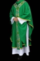 Zielony ornat z haftowanym pasem ozdobnym - LE/7042/01 - HAF LE/7042/01 - Dewocjonalia P.H. Jakóbczak - Katolicki sklep liturgiczny i hurtownia