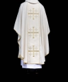 Ornat ecru haftowany z pasem i krzyżami Jerozolimskimi - KOR/972/05/99 - HAF KOR/972/05/99 - Dewocjonalia P.H. Jakóbczak - Katolicki sklep liturgiczny i hurtownia