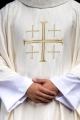 Ornat ecru haftowany z krzyżem jerozolimskim - KOR/971/05/99 - HAF KOR/971/05/99 - Dewocjonalia P.H. Jakóbczak - Katolicki sklep liturgiczny i hurtownia