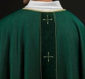 Ornat zielony z haftowanym pasem i motywem krzyża - LE/7074/01 - HAF LE/7074/01 - Dewocjonalia P.H. Jakóbczak - Katolicki sklep liturgiczny i hurtownia