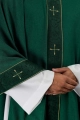 Ornat zielony z haftowanym pasem i kołnierzem zdobionym krzyżem - LE/7073/01 - HAF LE/7073/01 - Dewocjonalia P.H. Jakóbczak - Katolicki sklep liturgiczny i hurtownia
