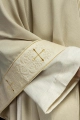 Ornat ecru z haftowanym pasem i kołnierzem zdobionym krzyżem - LE/7073/05 - HAF LE/7073/05 - Dewocjonalia P.H. Jakóbczak - Katolicki sklep liturgiczny i hurtownia