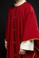 Czerwony ornat z haftowanym pasem krzyży - LE/7074/02 - HAF LE/7074/02 - Dewocjonalia P.H. Jakóbczak - Katolicki sklep liturgiczny i hurtownia