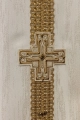 Ręcznie zdobiony ornat ecru z kamieniami naturalnymi - HM/7015/05/99 - HAF HM/7015/05/99 - Dewocjonalia P.H. Jakóbczak - Katolicki sklep liturgiczny i hurtownia