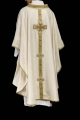 Ręcznie zdobiony ornat ecru z kamieniami naturalnymi - HM/7015/05/99 - HAF HM/7015/05/99 - Dewocjonalia P.H. Jakóbczak - Katolicki sklep liturgiczny i hurtownia
