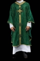 Ręcznie zdobiony ornat zielony z kamieniami naturalnymi - HM/7015/01/99 - HAF HM/7015/01/99 - Dewocjonalia P.H. Jakóbczak - Katolicki sklep liturgiczny i hurtownia