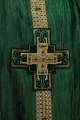 Ręcznie zdobiony ornat zielony z kamieniami naturalnymi - HM/7015/01/99 - HAF HM/7015/01/99 - Dewocjonalia P.H. Jakóbczak - Katolicki sklep liturgiczny i hurtownia