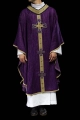 Ręcznie zdobiony ornat fioletowy z kamieniami naturalnymi - HM/7015/03/99 - HAF HM/7015/03/99 - Dewocjonalia P.H. Jakóbczak - Katolicki sklep liturgiczny i hurtownia