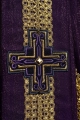 Ręcznie zdobiony ornat fioletowy z kamieniami naturalnymi - HM/7015/03/99 - HAF HM/7015/03/99 - Dewocjonalia P.H. Jakóbczak - Katolicki sklep liturgiczny i hurtownia