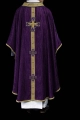 Ręcznie zdobiony ornat fioletowy z kamieniami naturalnymi - HM/7015/03/99 - HAF HM/7015/03/99 - Dewocjonalia P.H. Jakóbczak - Katolicki sklep liturgiczny i hurtownia