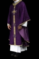 Ręcznie zdobiony ornat fioletowy z kamieniami naturalnymi - HM/7015/03/99 - HAF HM/7015/03/99 - Dewocjonalia P.H. Jakóbczak - Katolicki sklep liturgiczny i hurtownia