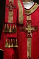 Ręcznie zdobiony ornat czerwony z kamieniami naturalnymi - HM/7015/02/99 - HAF HM/7015/02/99 - Dewocjonalia P.H. Jakóbczak - Katolicki sklep liturgiczny i hurtownia