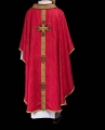 Ręcznie zdobiony ornat czerwony z kamieniami naturalnymi - HM/7015/02/99 - HAF HM/7015/02/99 - Dewocjonalia P.H. Jakóbczak - Katolicki sklep liturgiczny i hurtownia
