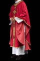 Ręcznie zdobiony ornat czerwony z kamieniami naturalnymi - HM/7015/02/99 - HAF HM/7015/02/99 - Dewocjonalia P.H. Jakóbczak - Katolicki sklep liturgiczny i hurtownia