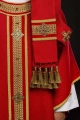 Ornat czerwony ręcznie zdobiony z kamieniami naturalnymi - HM/7001/02/71/PA02 - HAF HM/7001/02/71/PA02 - Dewocjonalia P.H. Jakóbczak - Katolicki sklep liturgiczny i hurtownia